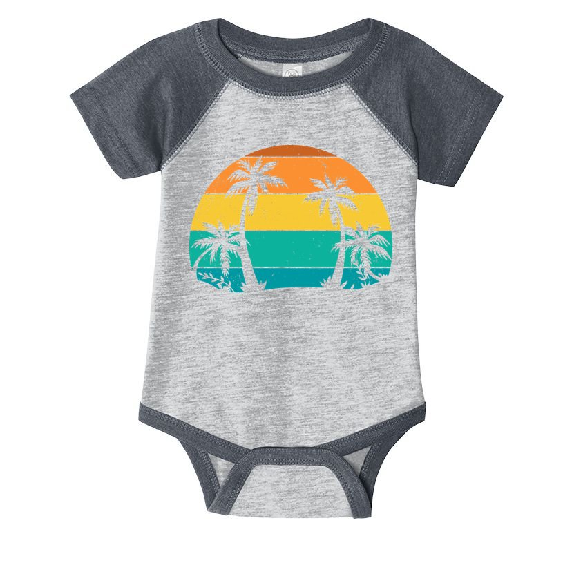 Retro Summer Tropical Beach Infant Baby Jersey Bodysuit
