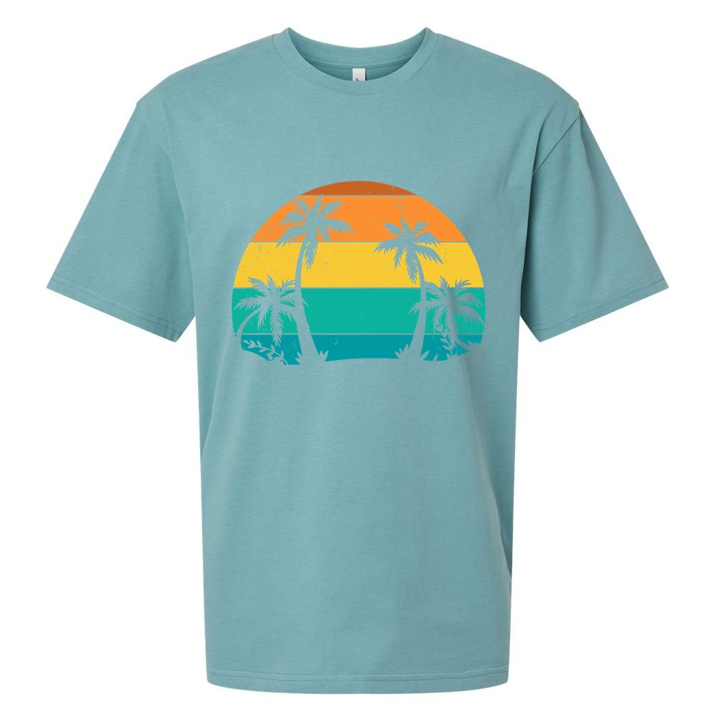 Retro Summer Tropical Beach Sueded Cloud Jersey T-Shirt