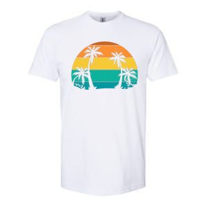 Retro Summer Tropical Beach Softstyle CVC T-Shirt