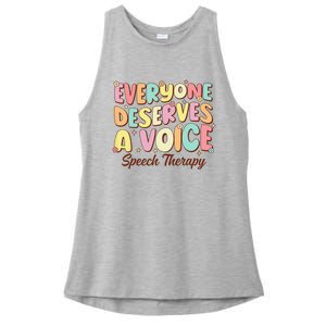 Retro Speech Therapy Speech Language Pathologist Therapist Ladies PosiCharge Tri-Blend Wicking Tank