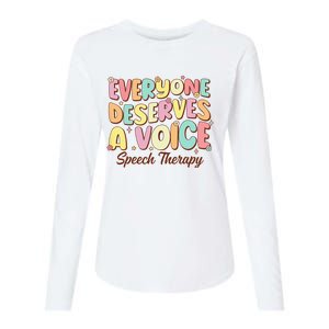 Retro Speech Therapy Speech Language Pathologist Therapist Womens Cotton Relaxed Long Sleeve T-Shirt