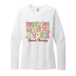 Retro Speech Therapy Speech Language Pathologist Therapist Womens CVC Long Sleeve Shirt