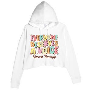 Retro Speech Therapy Speech Language Pathologist Therapist Crop Fleece Hoodie