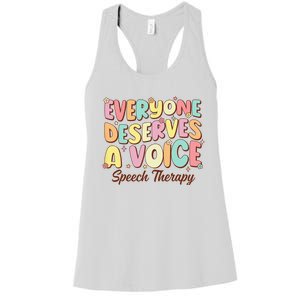 Retro Speech Therapy Speech Language Pathologist Therapist Women's Racerback Tank