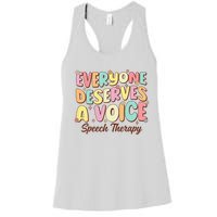 Retro Speech Therapy Speech Language Pathologist Therapist Women's Racerback Tank