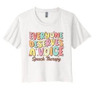 Retro Speech Therapy Speech Language Pathologist Therapist Women's Crop Top Tee