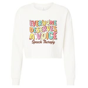 Retro Speech Therapy Speech Language Pathologist Therapist Cropped Pullover Crew