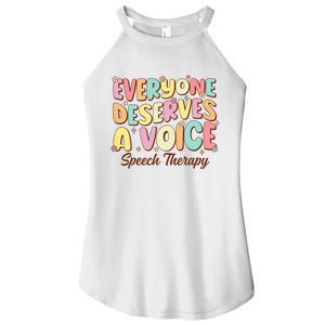 Retro Speech Therapy Speech Language Pathologist Therapist Women's Perfect Tri Rocker Tank