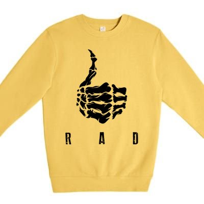 Rad Skeleton Thumb Cool Gag Radiography Lovers Gift Premium Crewneck Sweatshirt