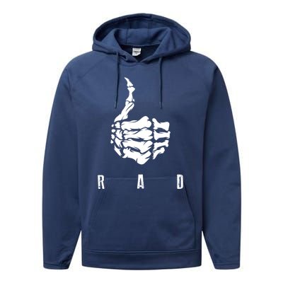 Rad Skeleton Thumb Cool Gag Radiography Lovers Gift Performance Fleece Hoodie