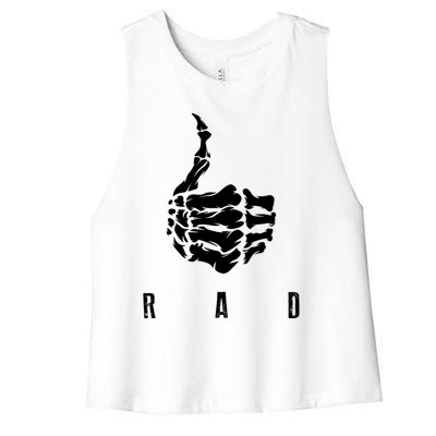 Rad Skeleton Thumb Cool Gag Radiography Lovers Gift Women's Racerback Cropped Tank