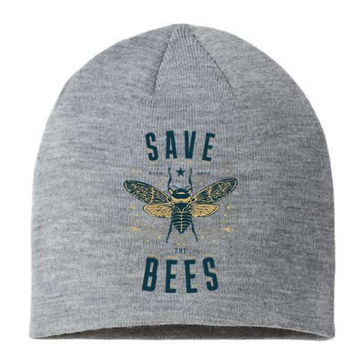 Retro Save The Bees Apiary Bee Beekeeper Earth Day Sustainable Beanie