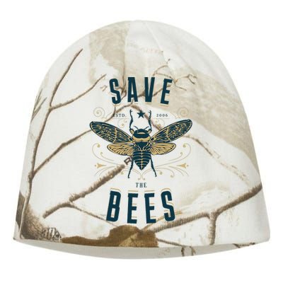 Retro Save The Bees Apiary Bee Beekeeper Earth Day Kati - Camo Knit Beanie