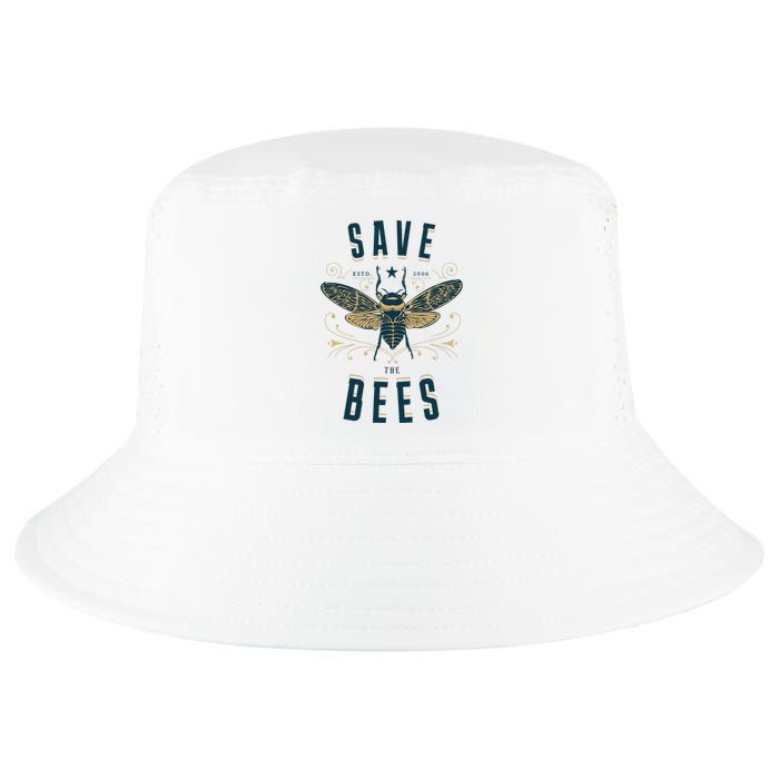 Retro Save The Bees Apiary Bee Beekeeper Earth Day Cool Comfort Performance Bucket Hat