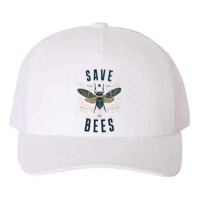 Retro Save The Bees Apiary Bee Beekeeper Earth Day Yupoong Adult 5-Panel Trucker Hat