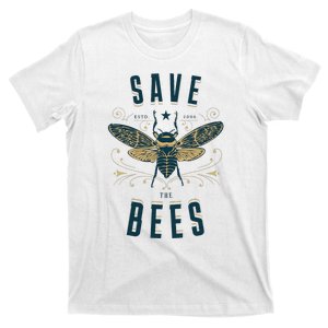 Retro Save The Bees Apiary Bee Beekeeper Earth Day T-Shirt