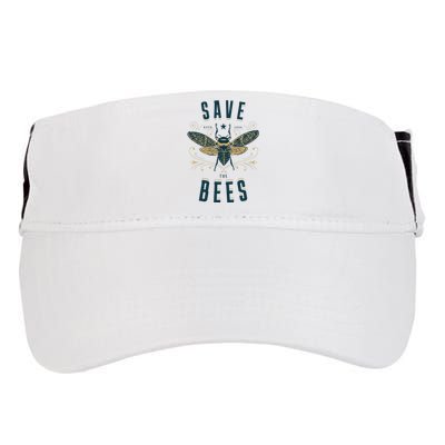 Retro Save The Bees Apiary Bee Beekeeper Earth Day Adult Drive Performance Visor