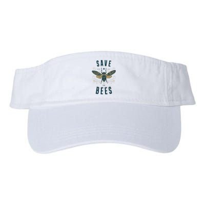 Retro Save The Bees Apiary Bee Beekeeper Earth Day Valucap Bio-Washed Visor