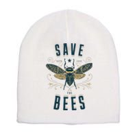 Retro Save The Bees Apiary Bee Beekeeper Earth Day Short Acrylic Beanie