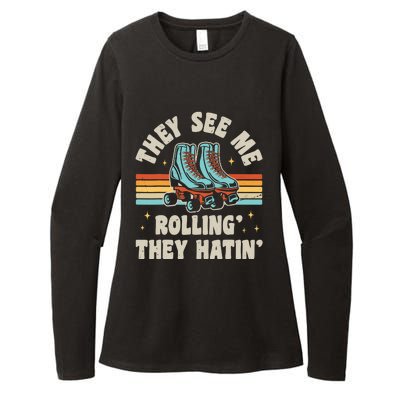 Roller Skating They See Me Rollin' They Hatin' Skater Skate Womens CVC Long Sleeve Shirt