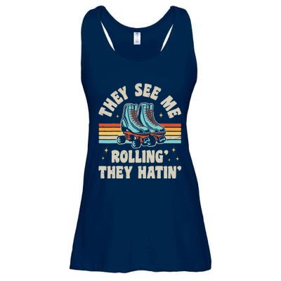 Roller Skating They See Me Rollin' They Hatin' Skater Skate Ladies Essential Flowy Tank