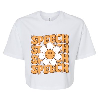 Retro Speech Therapy Speech Language Pathologist Therapist Bella+Canvas Jersey Crop Tee