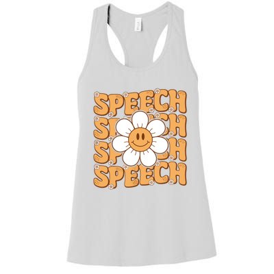 Retro Speech Therapy Speech Language Pathologist Therapist Women's Racerback Tank