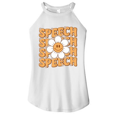 Retro Speech Therapy Speech Language Pathologist Therapist Women’s Perfect Tri Rocker Tank