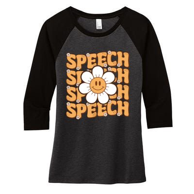 Retro Speech Therapy Speech Language Pathologist Therapist Women's Tri-Blend 3/4-Sleeve Raglan Shirt