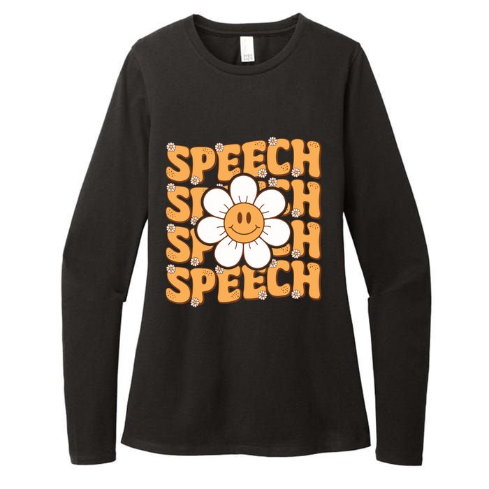 Retro Speech Therapy Speech Language Pathologist Therapist Womens CVC Long Sleeve Shirt