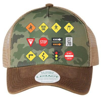 Road Signs Traffic Signs Driving School Sign Examination Legacy Tie Dye Trucker Hat