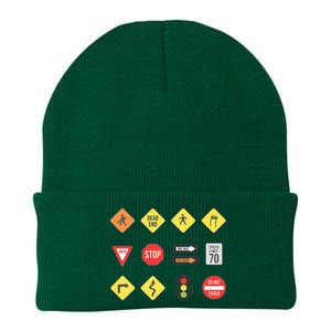 Road Signs Traffic Signs Driving School Sign Examination Knit Cap Winter Beanie