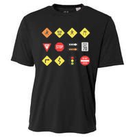 Road Signs Traffic Signs Driving School Sign Examination Cooling Performance Crew T-Shirt