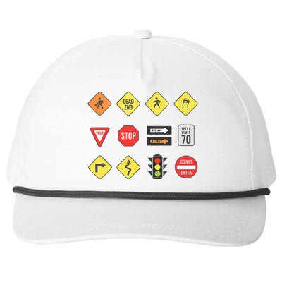 Road Signs Traffic Signs Driving School Sign Examination Snapback Five-Panel Rope Hat