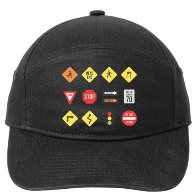 Road Signs Traffic Signs Driving School Sign Examination 7-Panel Snapback Hat