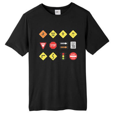 Road Signs Traffic Signs Driving School Sign Examination Tall Fusion ChromaSoft Performance T-Shirt