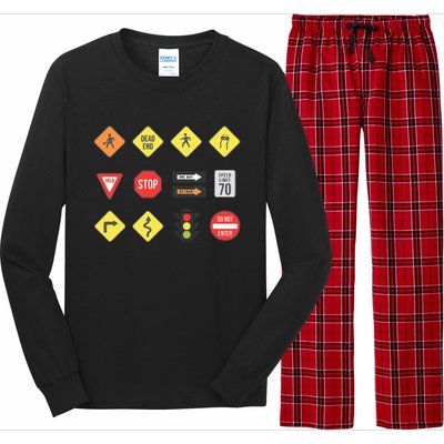 Road Signs Traffic Signs Driving School Sign Examination Long Sleeve Pajama Set