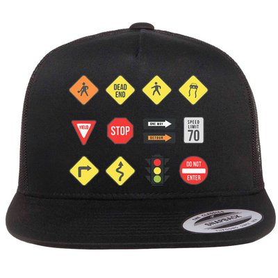 Road Signs Traffic Signs Driving School Sign Examination Flat Bill Trucker Hat