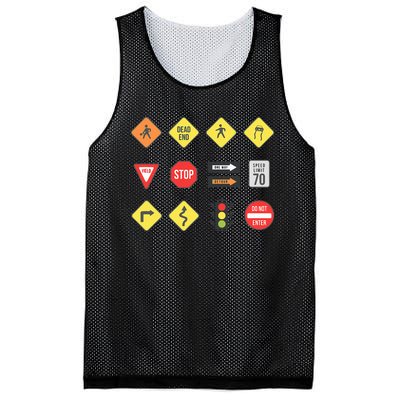 Road Signs Traffic Signs Driving School Sign Examination Mesh Reversible Basketball Jersey Tank