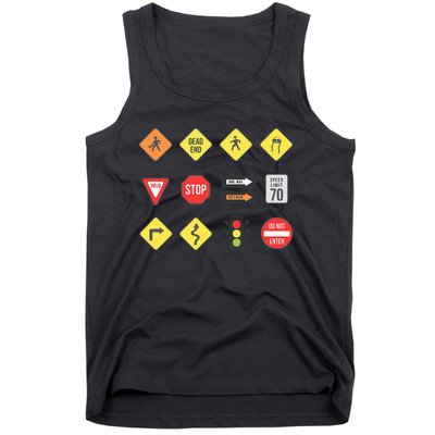 Road Signs Traffic Signs Driving School Sign Examination Tank Top