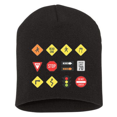 Road Signs Traffic Signs Driving School Sign Examination Short Acrylic Beanie