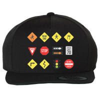 Road Signs Traffic Signs Driving School Sign Examination Wool Snapback Cap