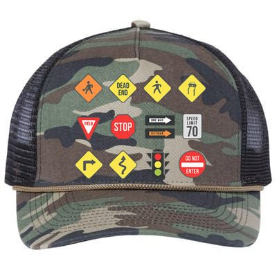 Road Signs Traffic Signs Driving School Sign Examination Retro Rope Trucker Hat Cap