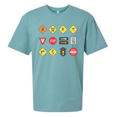 Road Signs Traffic Signs Driving School Sign Examination Sueded Cloud Jersey T-Shirt