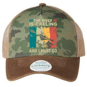 Rafting Saying The River Is Calling And I Must Go Rafting Meaningful Gift Legacy Tie Dye Trucker Hat