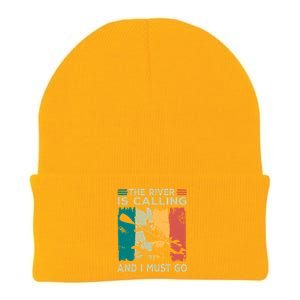 Rafting Saying The River Is Calling And I Must Go Rafting Meaningful Gift Knit Cap Winter Beanie