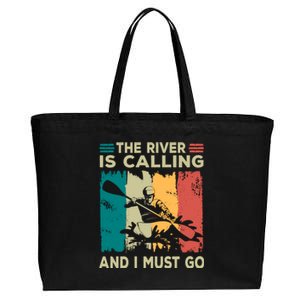 Rafting Saying The River Is Calling And I Must Go Rafting Meaningful Gift Cotton Canvas Jumbo Tote