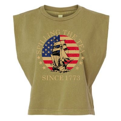 Retro Spilling The Tea Since 1773 4th Of July Gift Garment-Dyed Women's Muscle Tee