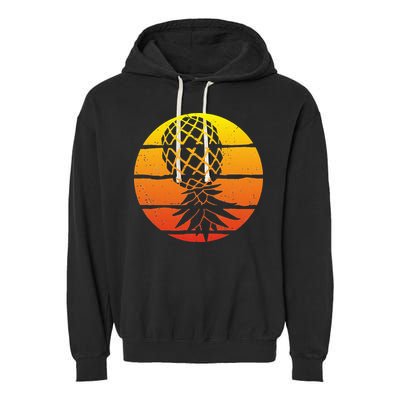 Retro Sunset Upside Down Pineapple Swinger Garment-Dyed Fleece Hoodie