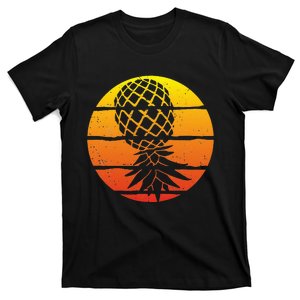 Retro Sunset Upside Down Pineapple Swinger T-Shirt